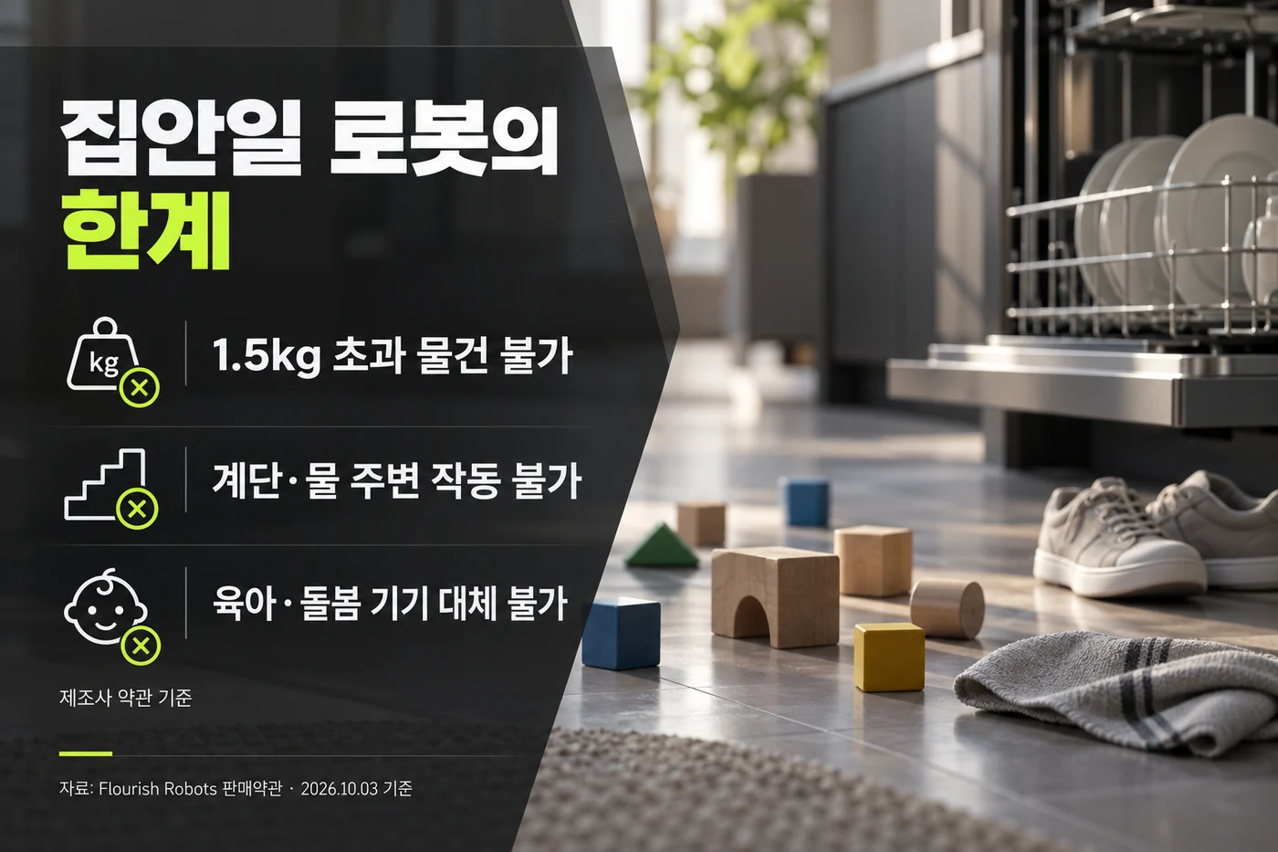 공식 약관에 명시된 무게와 계단 등 기능 제한 안내